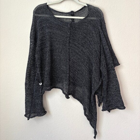 SKIF Lagenlook Artsy Asymmetrical Cut Slouchy Sweater Top - Picture 1 of 11